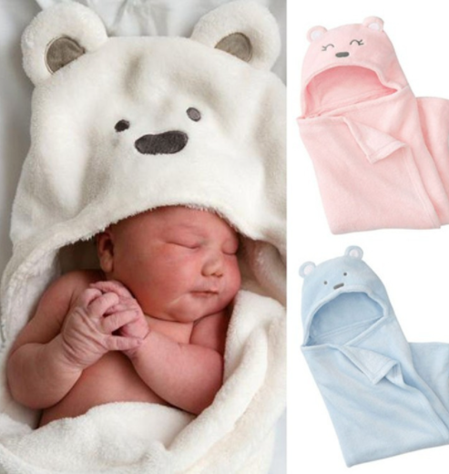 Coral Velvet Baby Blanket White