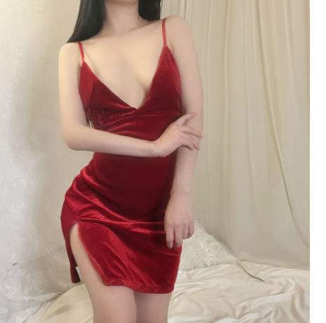 Cross Strap Slit Dress