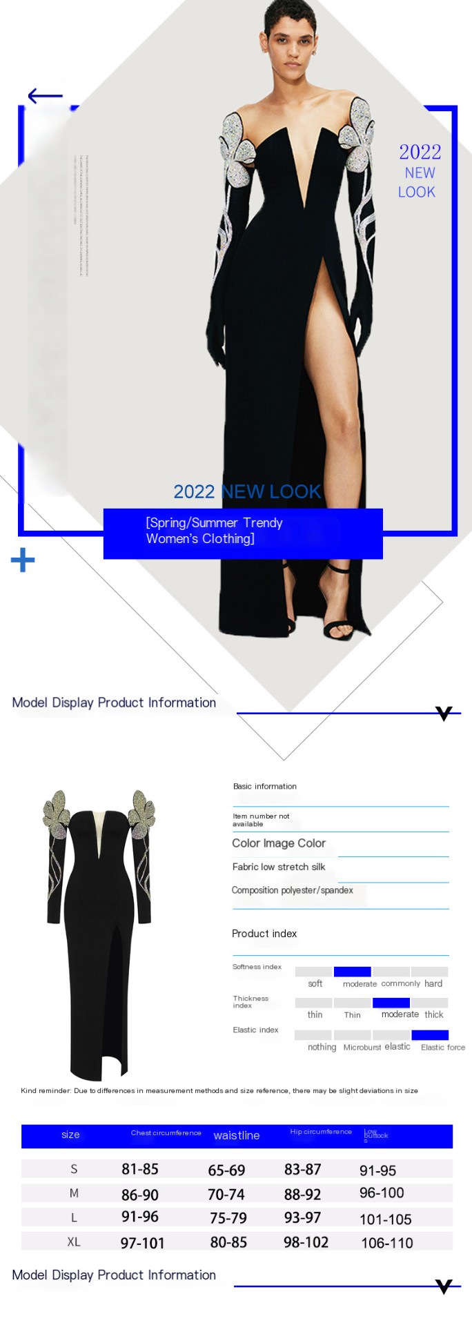 Black Cross-Border V-Neck Dress