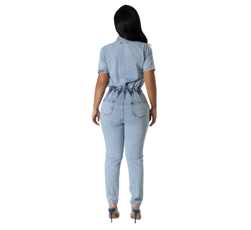 Ventule Denim Jumpsuit Detail View