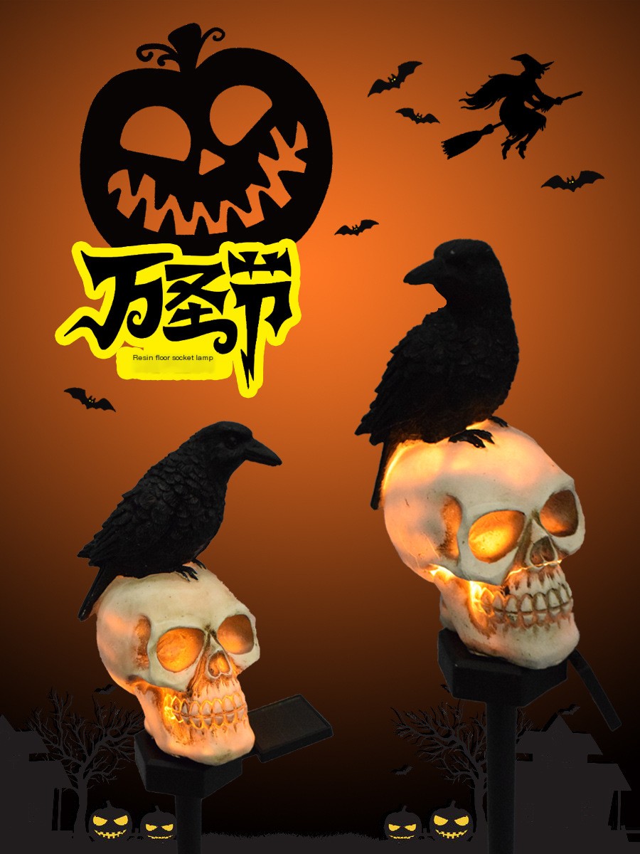 Solar Outdoor Patio Halloween Jack-o'-Lanterns