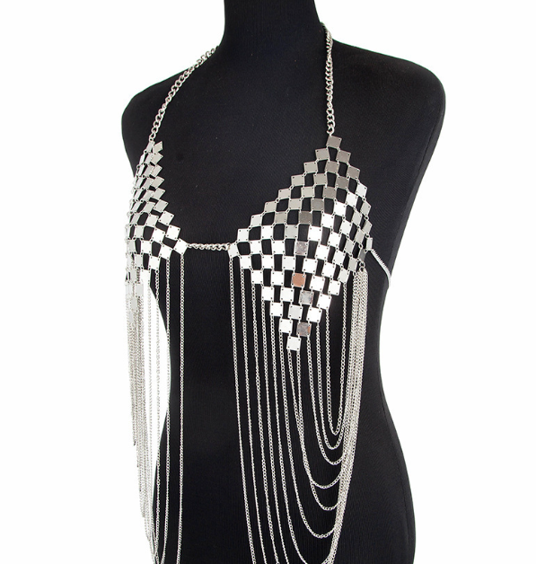 Metallic Chest Chain Silver