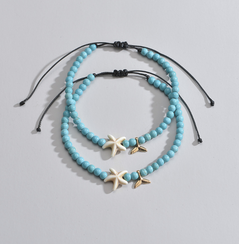 Multi-layer Foot Chain with Moon and Star Pendants