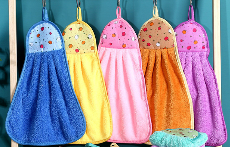 Coral Velvet Hand Towel Pink