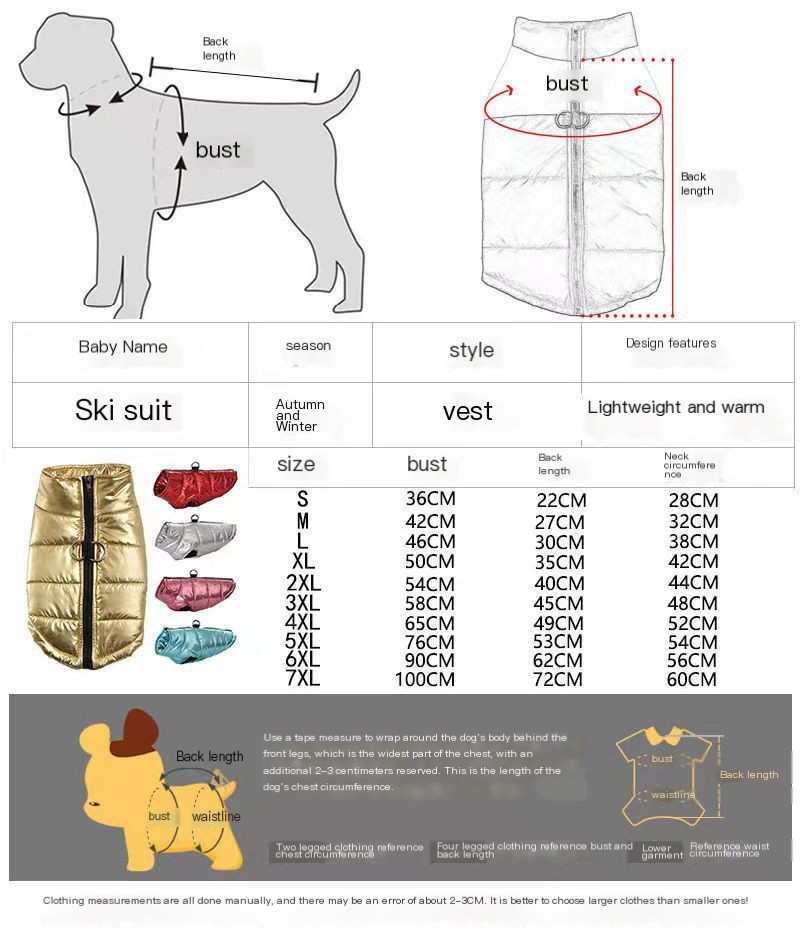 Pet Dog Warm Vest Jacket