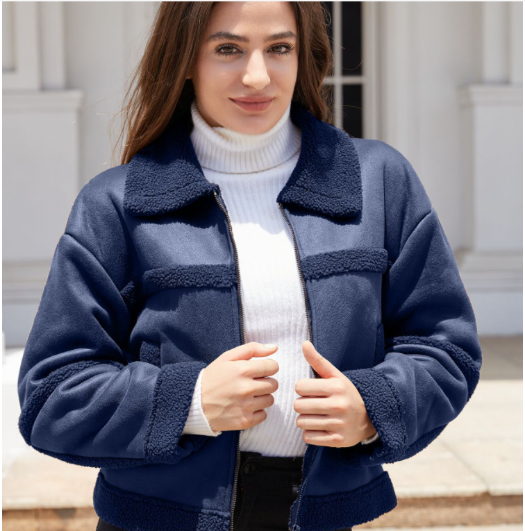 Reversible coat detail view