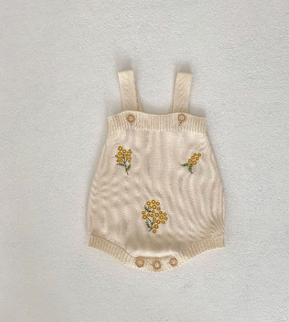 Conjunto Tricot Gold - Floral Onesie