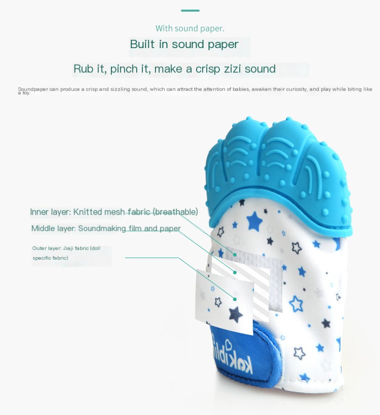 Baby Teether Gloves in blue