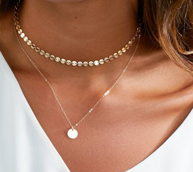 Multi-Layer Alloy Necklace in Gold