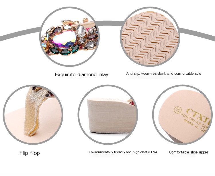 Herringbone Rhinestone Slippers 5