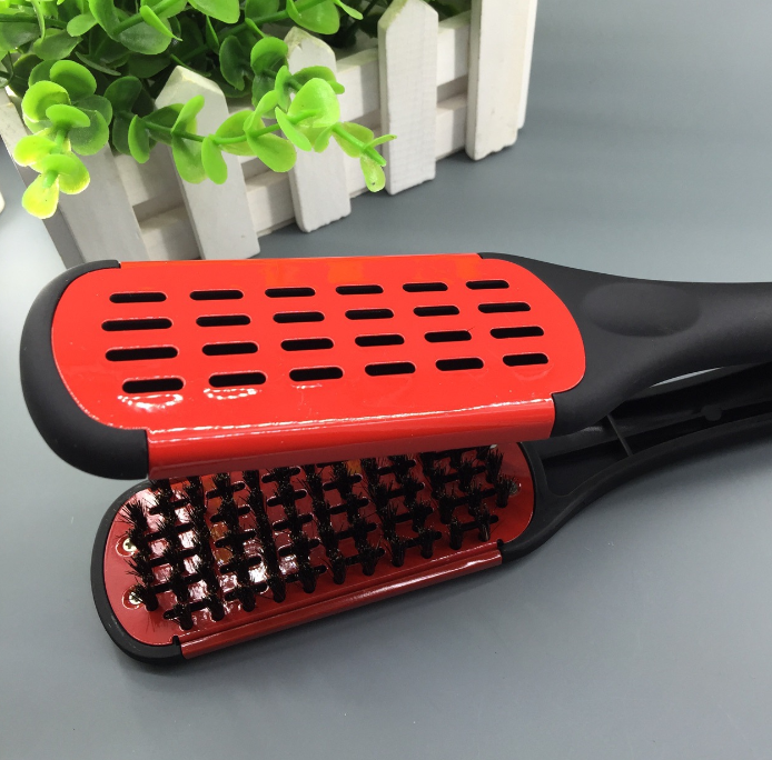 Matte Black Red Straightening Comb