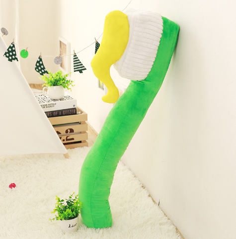 Funny Large Size Toothbrush Stuffed Plush Pillow Blue