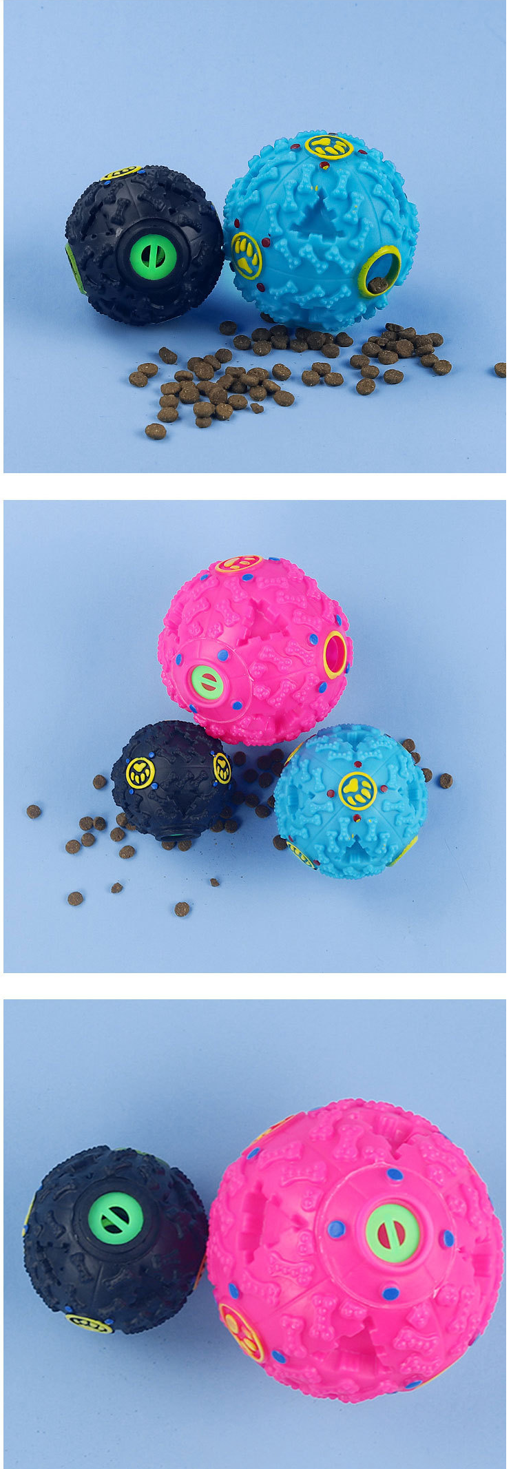Dog Playing with Colorful Treat Ball