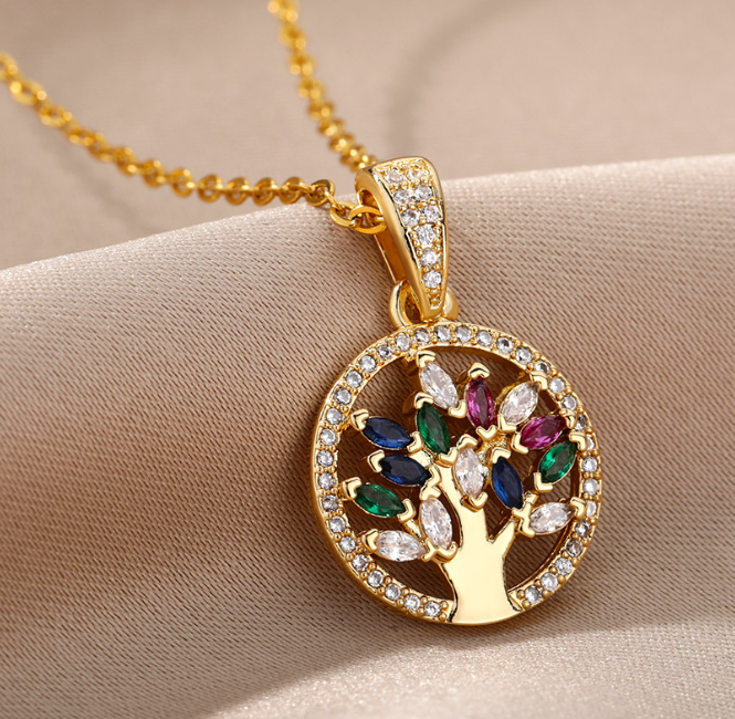 Close-up of the Tree of Life Necklace