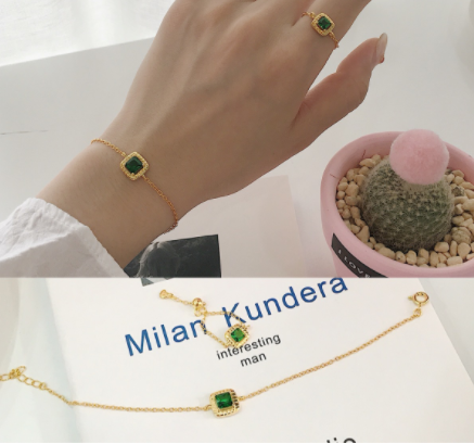 Zircon Chain Adjustable Pearl Ring Image 1