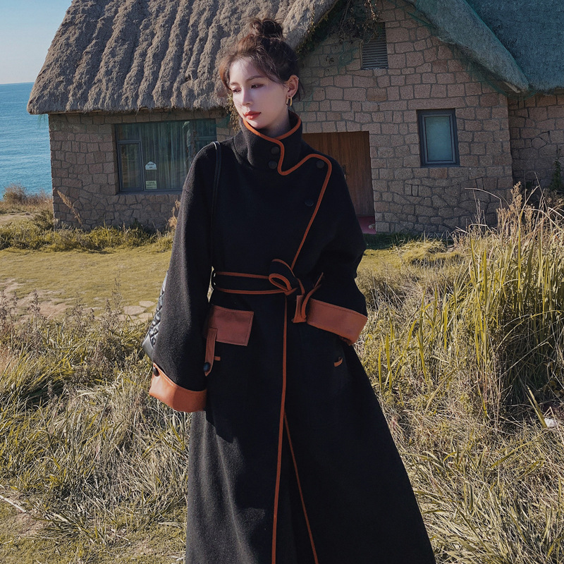 Women's Medium Length Woolen Jacket - Image 2