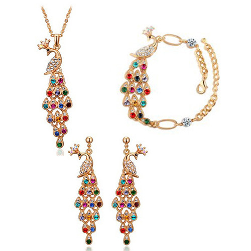 Conjunto de joyas de pavo real Imagen 2