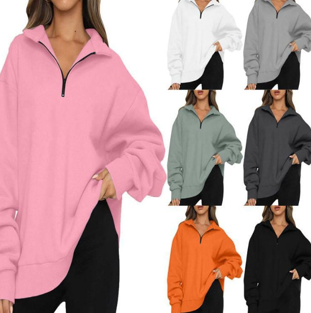 Casual Top Half Zipper Pullover Image 5