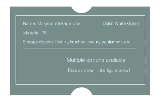 Makeup organizer in use