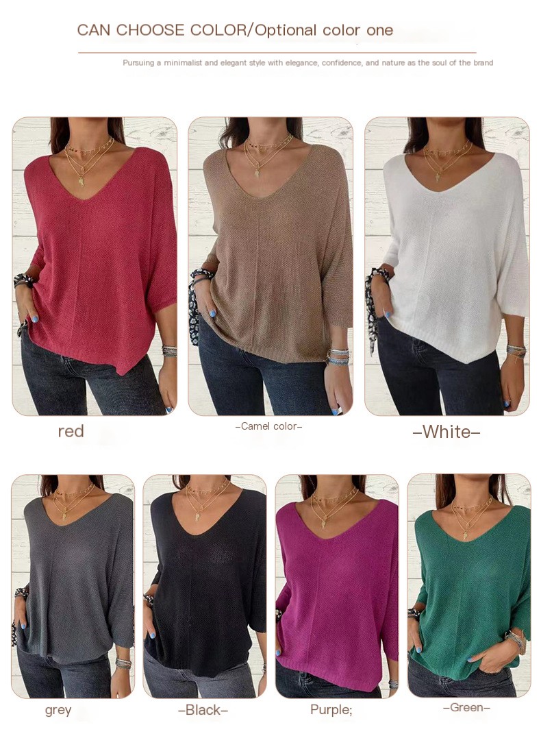 V-neck knitted pullover - Image 3