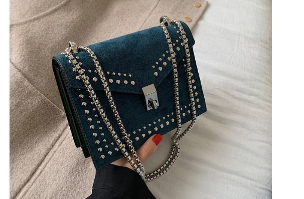 Blue Chain Shoulder Handbag