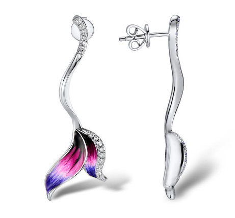 滴油花朵锆石耳钉 Image 2