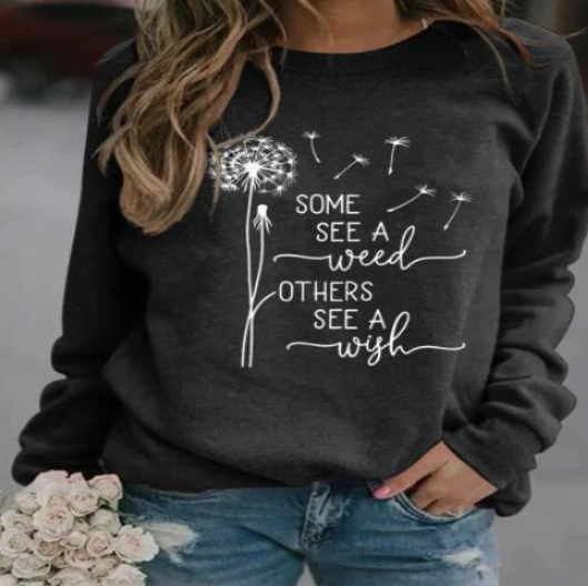 Printed Loose Casual Women's Round Neck Top Image 3