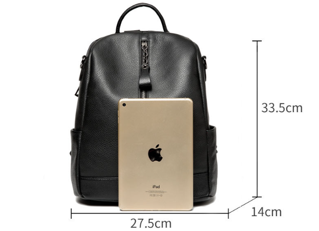 Soft Leather Female Bag Retro Travel Backpack Image 1