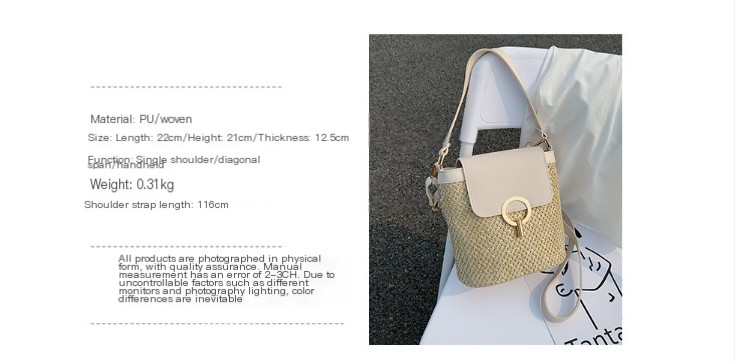 Straw Beach Bucket Bag