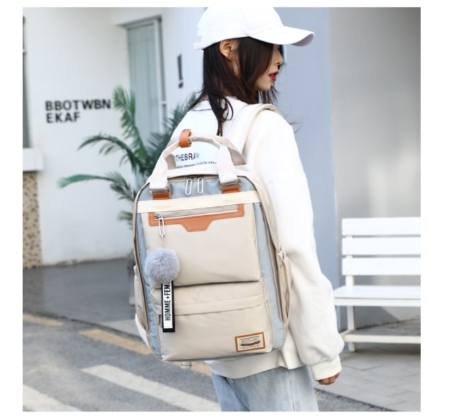 Oxford Fabric Backpack in Black