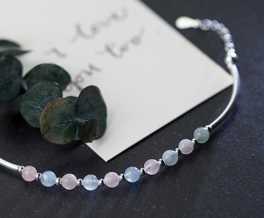 Close-up of Morganite stones