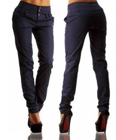 High-Waisted Harem Pants Black