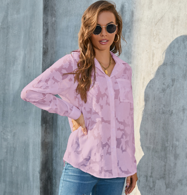 Chiffon Shirt Purple Color