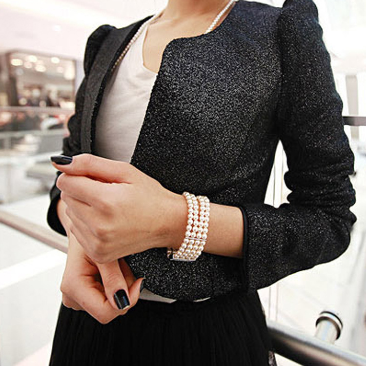 Fashion OL Three Layers Rhinestone Pearl Bracelet 4