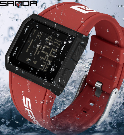 Digital Sports Watch - Red