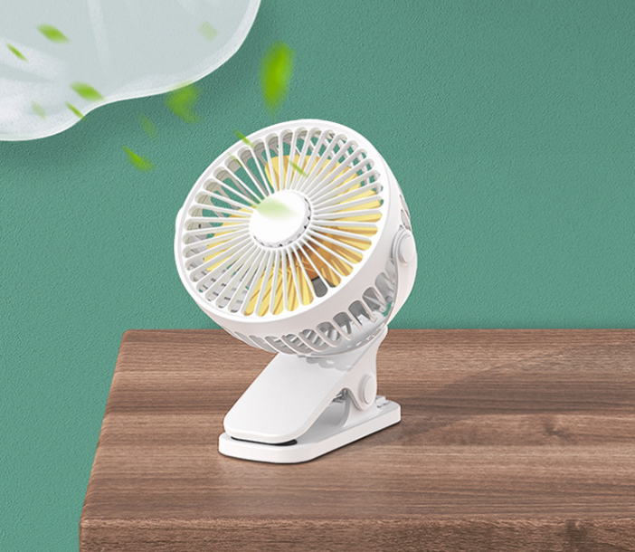 Mini USB Clip Fan in Use