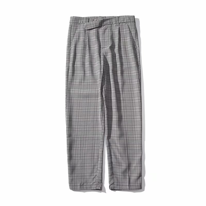 Grey Plaid Trousers