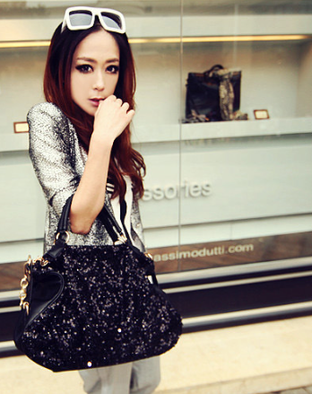 Leopard Print Sequin Bag
