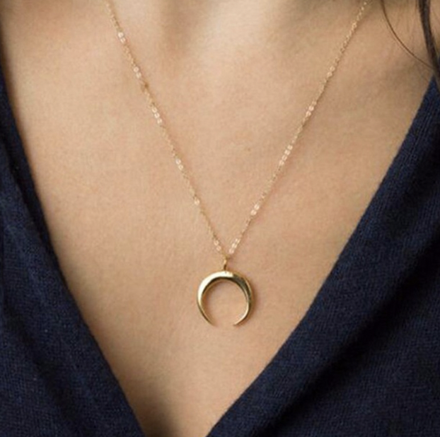 Moon Necklace in Silver