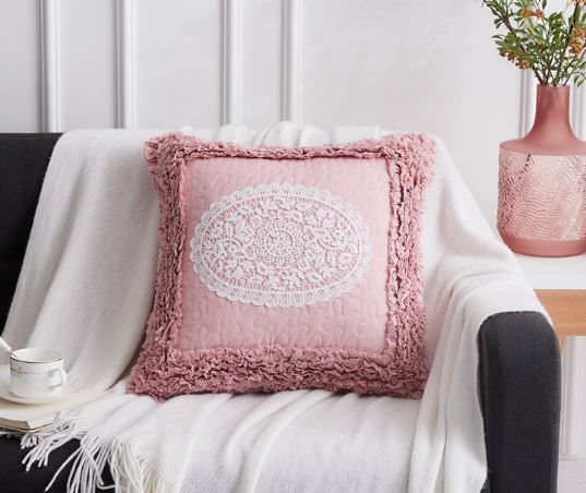 Cotton sofa pillowcase in Green color