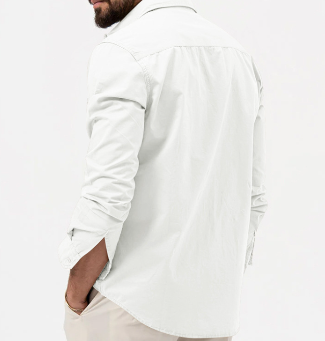 Slim Fit Multi-Pocket Workwear Shirt Image 6