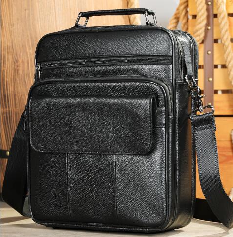 Men's Leather Handbag - Side View