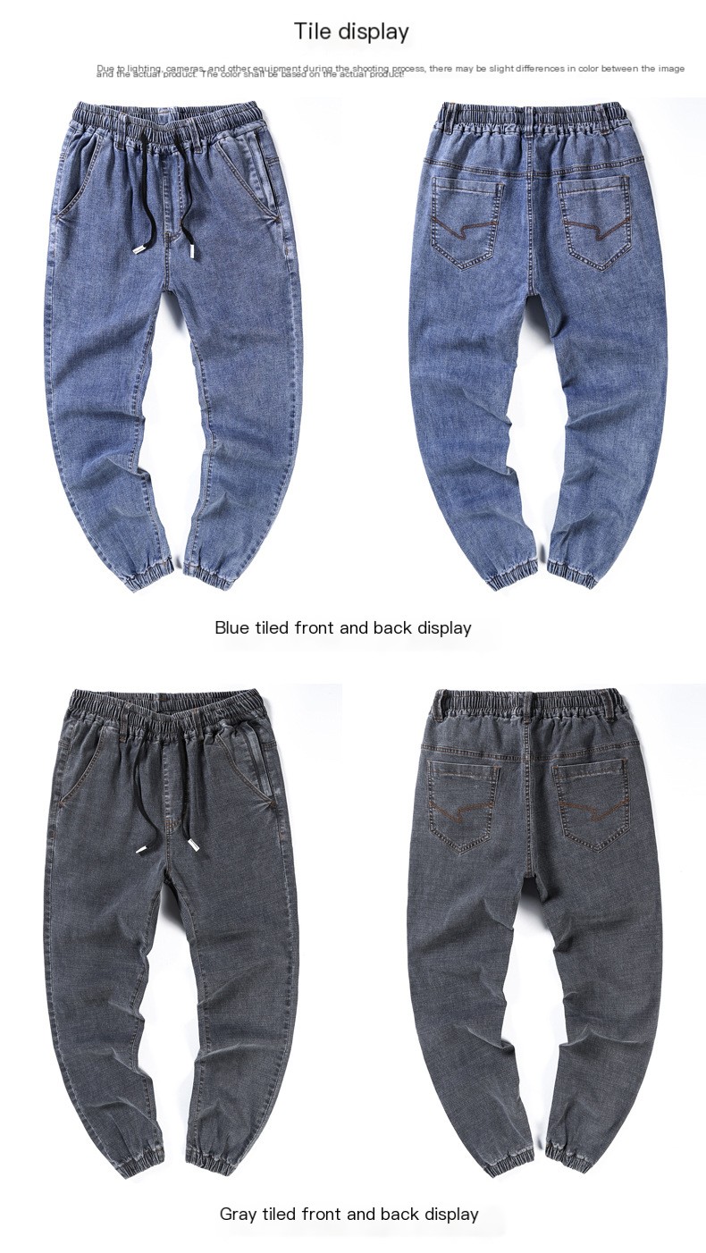 Japanese-style denim jogger pants - Image 9