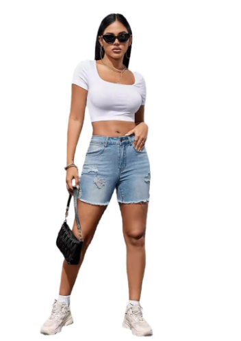Denim Shorts Image 5