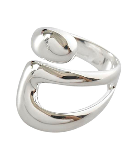 925 Silver Interwoven Open Ring Image 4