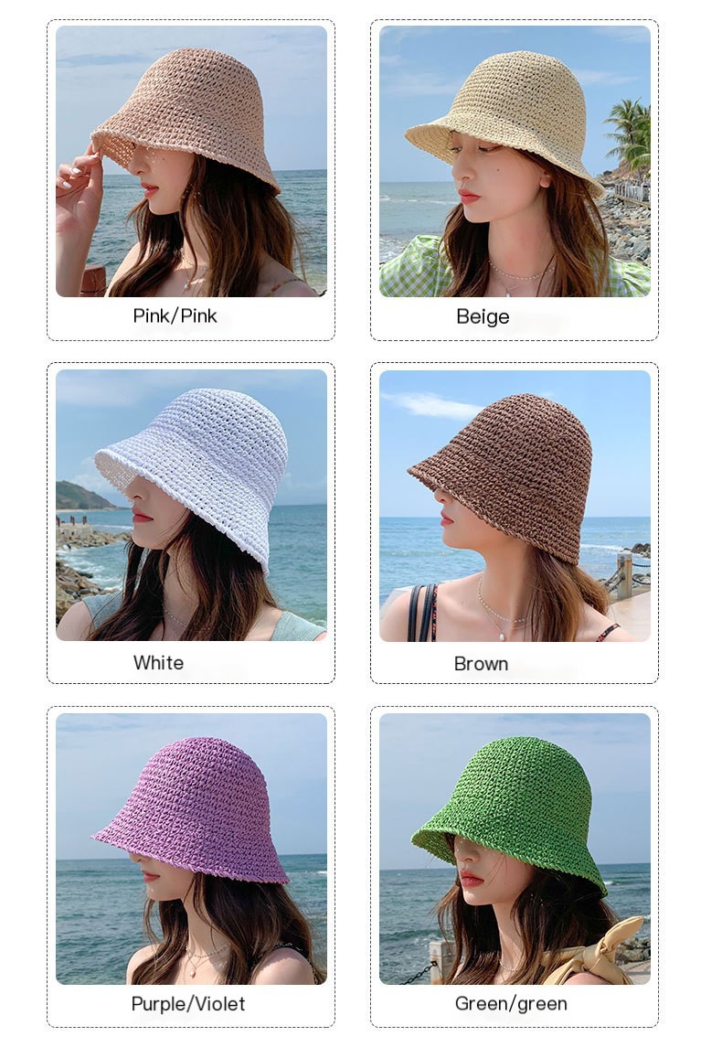 Straw Bucket Hat Green