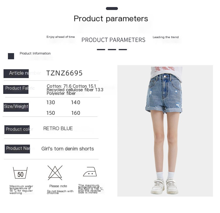 Close-up of denim shorts