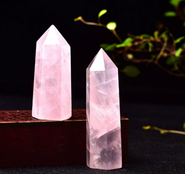 Natural Pink Quartz Hexagonal Crystal Pillar 2