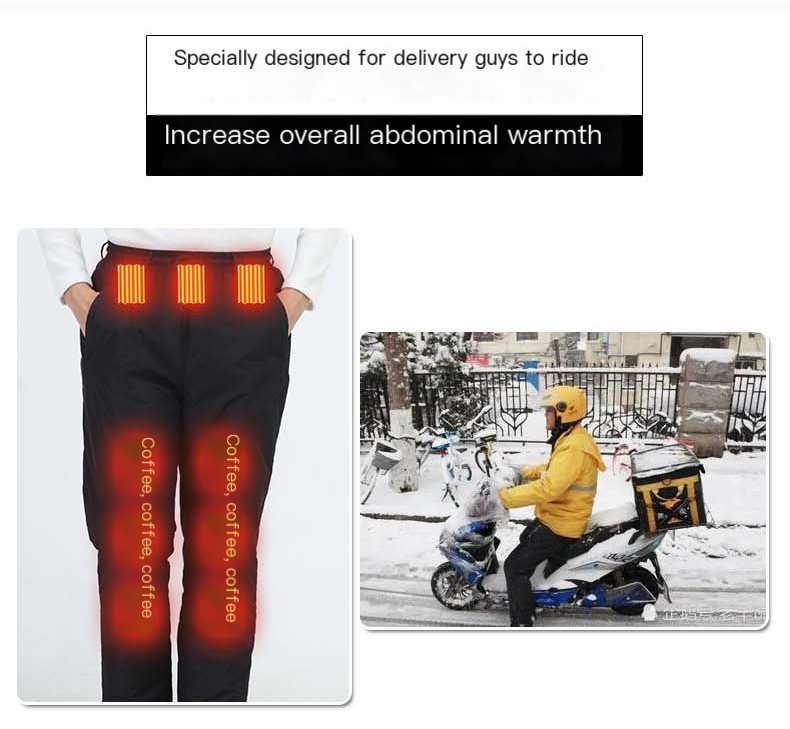 USB smart heating pants 12 zone heating couple straight pants winter electric heating pants thickened down pants wholesale