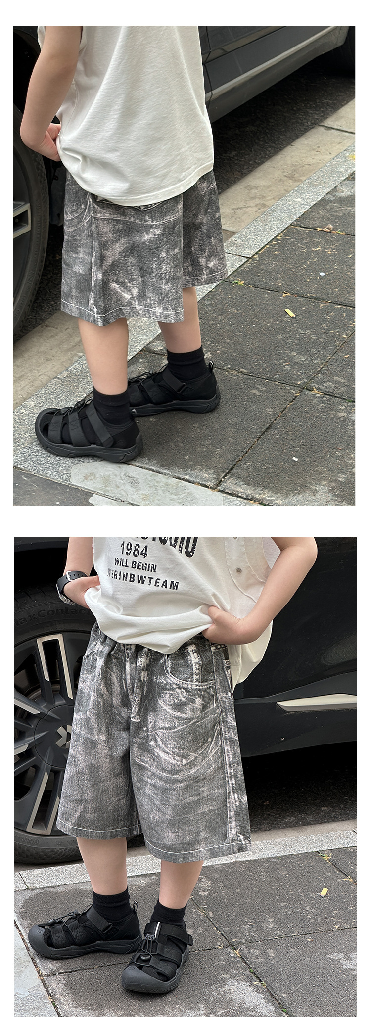 Denim shorts with burr - Image 2